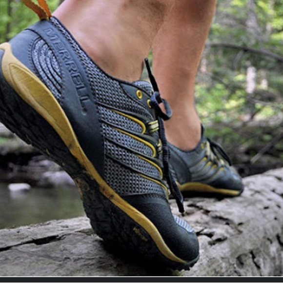 Merrell Other - ⭐️SALE⭐️Merrell Barefoot Viper Trail Hiking Shoes Silver/Grey/Black/Yellow EUC